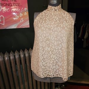 Loft Turtleneck, sleeveless Leporad Print top